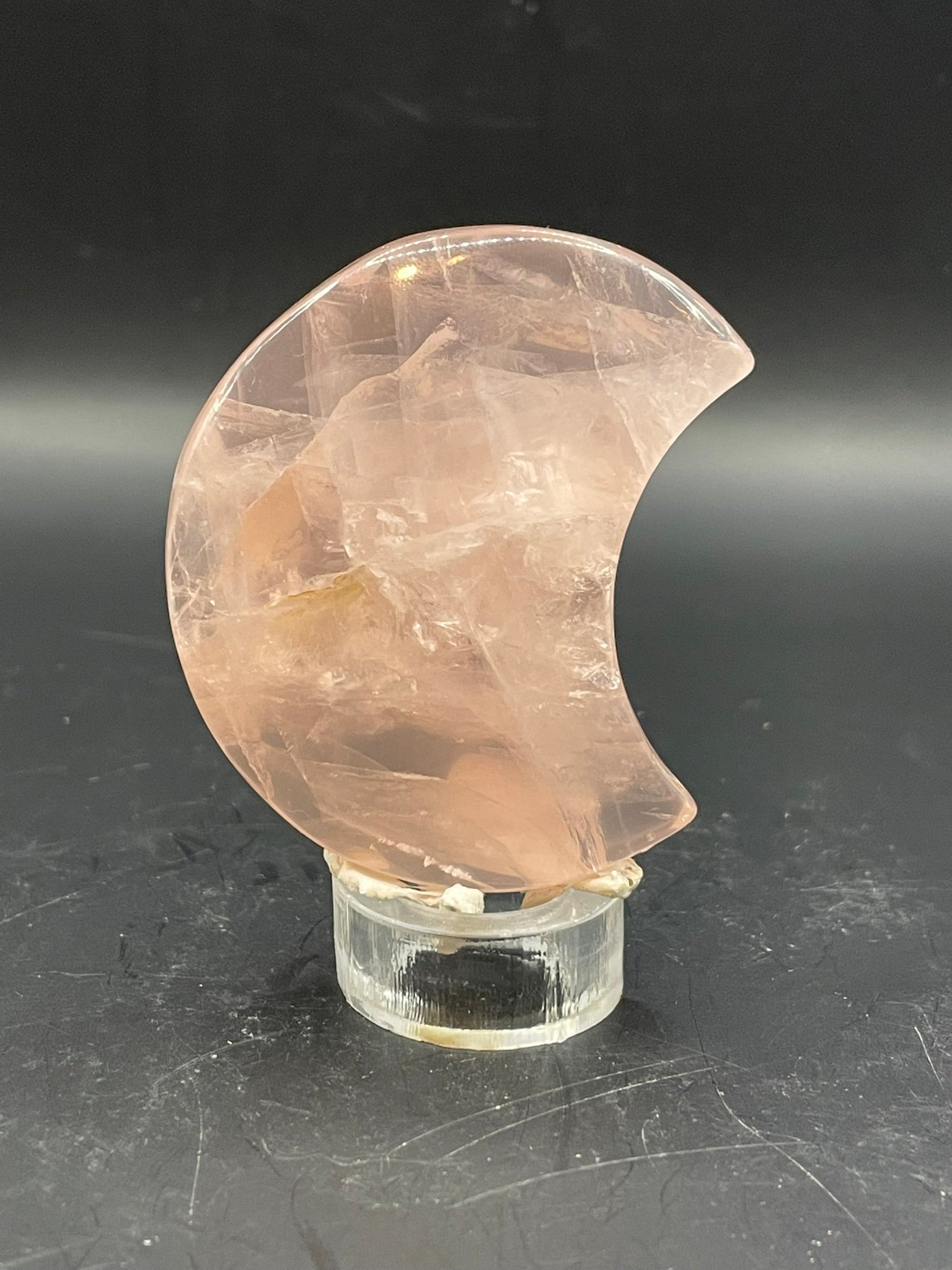 Luna pulida de Cuarzo Rosa